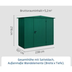 EcoStar Gerätehaus Trend-STyp 1RAL6005 1 flg