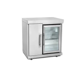 Edelstahl-Erweiterungsmodul mit Tür und Kühlschrank