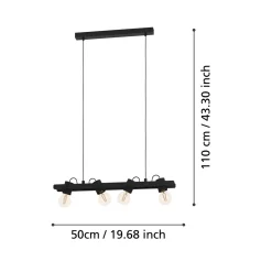 Eglo LED Hängeleuchte Plimsoll 4-flammig schwarz