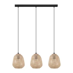 Hängeleuchte Dembleby 3 Spots schwarz-natur*Eglo Discount