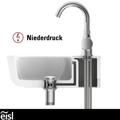 Eisl Waschtischarmatur „Futura“ Niederdruck chrom Cold-Start-Funktion