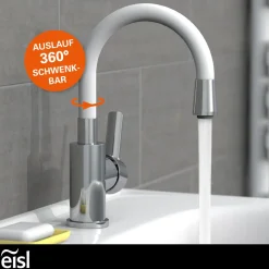 Waschtischarmatur Flexo chrom weiß Cold Start*Eisl Best