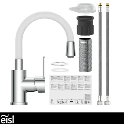 Waschtischarmatur Flexo chrom weiß Cold Start*Eisl Best