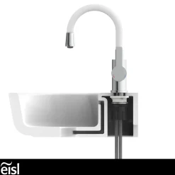 Waschtischarmatur Flexo chrom weiß Cold Start*Eisl Best