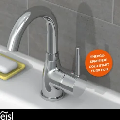 Waschtischarmatur „Futura“ chrom mit Cold-Start-Funktion^Eisl Hot