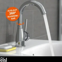 Waschtischarmatur „Futura“ chrom mit Cold-Start-Funktion^Eisl Hot