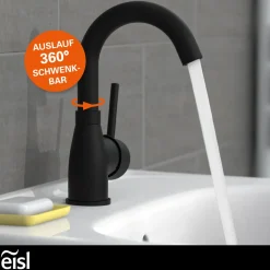 Waschtischarmatur „Futura“ schwarz mit Cold-Start-Funktion*Eisl Best