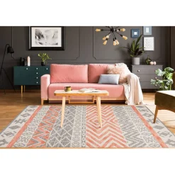 Ethno-Teppich Ethnie 100 grau/apricot