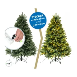 Evergreen Künstlicher Weihnachtsbaum Roswell Kiefer inkl. LEDs 122x210cm Grün