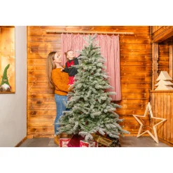 Künstlicher Weihnachtsbaum Frost Fichte 116x180cm Grün Weiß*Evergreen Hot
