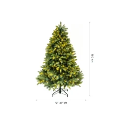 Künstlicher Weihnachtsbaum Vermont Fichte inkl. LEDs 129x180cm Grün*Evergreen New