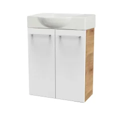 Fackelmann Gäste-WC Keramikbecken SBC 545 x 145 x 317 mm Weiß Hahnloch links