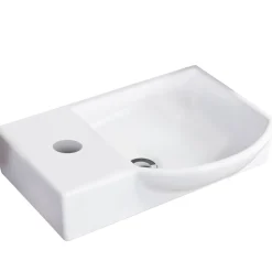 Fackelmann Gäste-WC Keramikbecken SBC 455 x 145 x 320 mm Weiß Hahnloch links