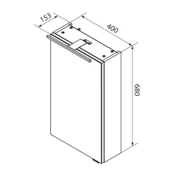 Gäste-WC Spiegelschrank links SBC 400 x 680 x 153 mm Graueiche^Fackelmann Best