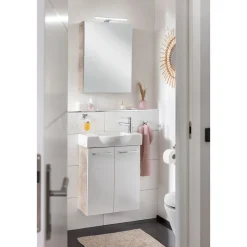 Fackelmann Gäste-WC Spiegelschrank links SBC 500 x 680 x 153 mm NatureOak