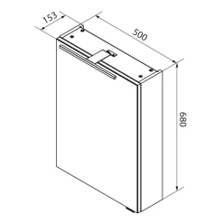 Fackelmann Gäste-WC Spiegelschrank links SBC 500 x 680 x 153 mm NatureOak