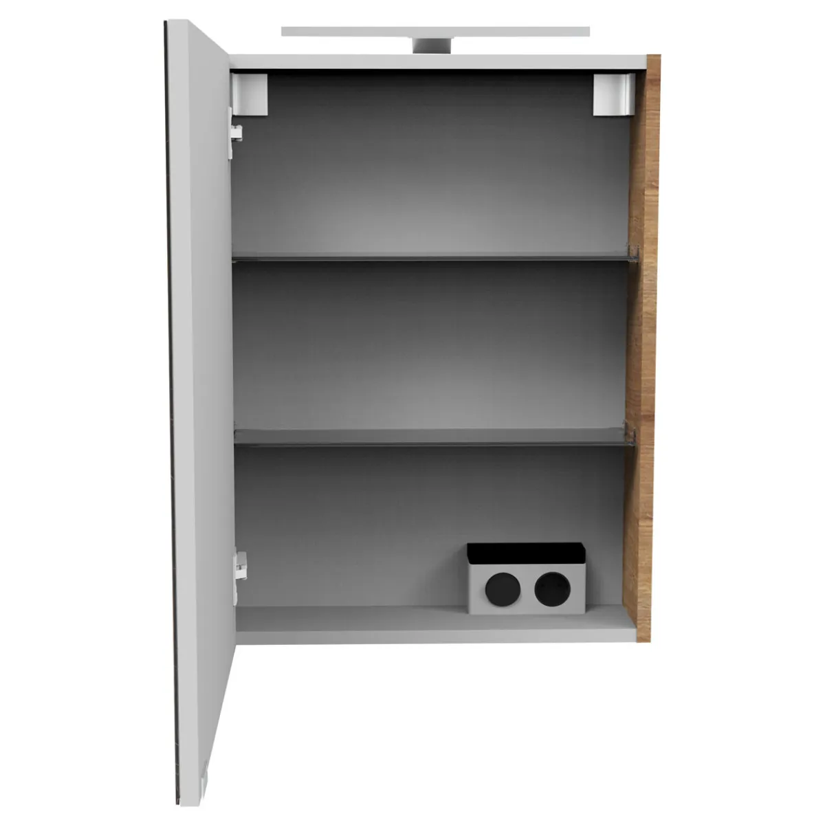Fackelmann Gäste-WC Spiegelschrank links SBC 500 x 680 x 153 mm AstEiche