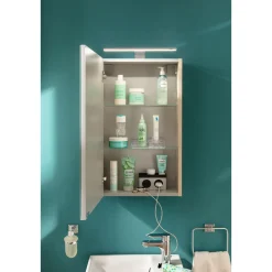 Fackelmann Gäste-WC Spiegelschrank links SBC 400 x 680 x 153 mm Alaska-Esche