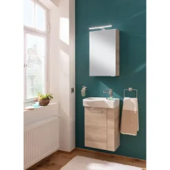 Fackelmann Gäste-WC Spiegelschrank links SBC 400 x 680 x 153 mm Alaska-Esche