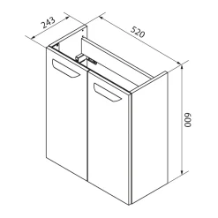 Fackelmann Gäste-WC Waschtischunterschrank SBC 520 x 600 x 243 mm Steinesche