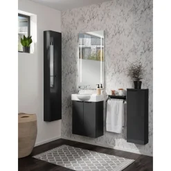 Fackelmann Gäste-WC Waschtischunterschrank SBC 520 x 600 x 243 mm anthrazit