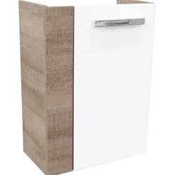 Gäste-WC Waschtischunterschrank rechts SBC 440 x 600 x 243 mm Graueiche/Weiß*Fackelmann