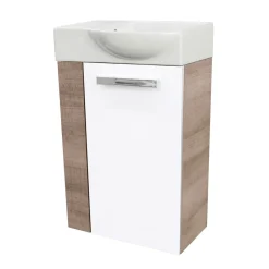 Gäste-WC Waschtischunterschrank rechts SBC 440 x 600 x 243 mm Graueiche/Weiß*Fackelmann