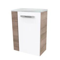 Gäste-WC Waschtischunterschrank rechts SBC 440 x 600 x 243 mm Graueiche/Weiß*Fackelmann