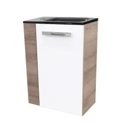 Gäste-WC Waschtischunterschrank rechts SBC 440 x 600 x 243 mm Graueiche/Weiß*Fackelmann