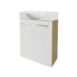 Gäste-WC Waschtischunterschrank SBC 520 x 600 x 243 mm Sandeiche/Weiß*Fackelmann Discount
