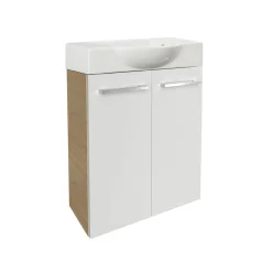 Gäste-WC Waschtischunterschrank SBC 520 x 600 x 243 mm Sandeiche/Weiß*Fackelmann Discount