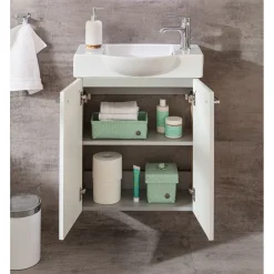 Gäste-WC Waschtischunterschrank SBC 520 x 600 x 243 mm Sandeiche/Weiß*Fackelmann Discount