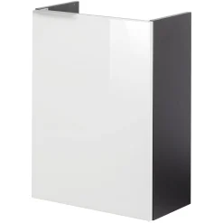 Fackelmann Gäste-WC Waschtischunterschrank rechts SBC 440 x 600 x 243 mm anthrazit/lackiertes Glas Weiß