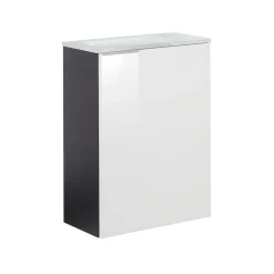 Fackelmann Gäste-WC Waschtischunterschrank rechts SBC 440 x 600 x 243 mm anthrazit/lackiertes Glas Weiß