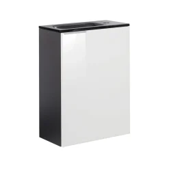 Fackelmann Gäste-WC Waschtischunterschrank rechts SBC 440 x 600 x 243 mm anthrazit/lackiertes Glas Weiß