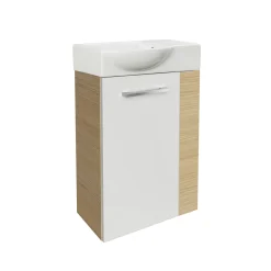 Fackelmann Gäste-WC Waschtischunterschrank links SBC 440 x 600 x 243 mm Sandeiche/Weiß