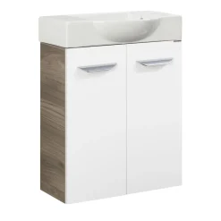 Fackelmann Gäste-WC Waschtischunterschrank SBC 520 x 600 x 243 mm Steinesche/Weiß