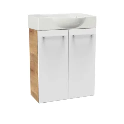Gäste-WC Waschtischunterschrank SBC 520 x 600 x 243 mm AstEiche/Weiß*Fackelmann