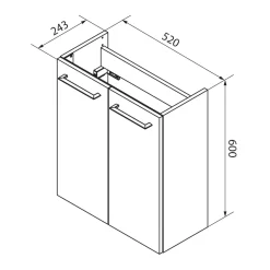Gäste-WC Waschtischunterschrank SBC 520 x 600 x 243 mm AstEiche/Weiß*Fackelmann