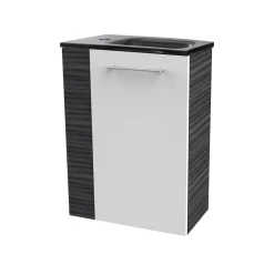 Fackelmann Gäste-WC Waschtischunterschrank rechts SBC 440 x 600 x 243 mm DarkOak/Weiß