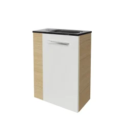 Fackelmann Gäste-WC Waschtischunterschrank rechts SBC 440 x 600 x 243 mm Sandeiche/Weiß