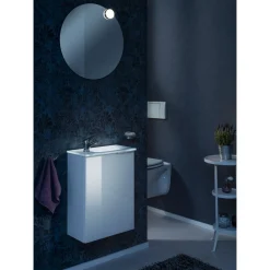 Fackelmann Gäste-WC Waschtischunterschrank links SBC 440 x 600 x 243 mm weiß/lackiertes Glas Weiß