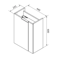 Gäste-WC Waschtischunterschrank links SBC 440 x 600 x 243 mm anthrazit*Fackelmann Discount