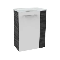 Gäste-WC Waschtischunterschrank links SBC 440 x 600 x 243 mm DarkOak/Weiß^Fackelmann Outlet