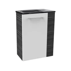 Gäste-WC Waschtischunterschrank links SBC 440 x 600 x 243 mm DarkOak/Weiß^Fackelmann Outlet