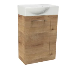 Fackelmann Gäste-WC Waschtischunterschrank links SBC 440 x 600 x 243 mm AstEiche