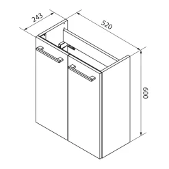 Gäste-WC Waschtischunterschrank SBC 520 x 600 x 243 mm Weiß^Fackelmann Sale