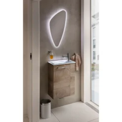 Fackelmann Gäste-WC Waschtischunterschrank links SBC 440 x 600 x 243 mm NatureOak