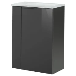Fackelmann Gäste-WC Waschtischunterschrank rechts SBC 440 x 600 x 243 mm anthrazit