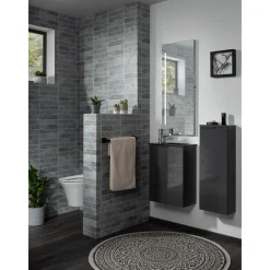 Fackelmann Gäste-WC Waschtischunterschrank rechts SBC 440 x 600 x 243 mm anthrazit